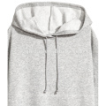 Custom oversized plain gray women drop shoulder pullover longline hoodies